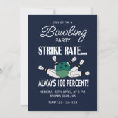 Retro Bowling Verjaardagsfeest Kaart (Voorkant)