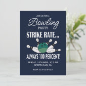 Retro Bowling Verjaardagsfeest Kaart (Staand voorkant)