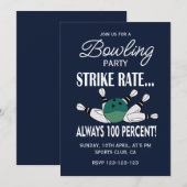 Retro Bowling Verjaardagsfeest Kaart (Voorkant / Achterkant)