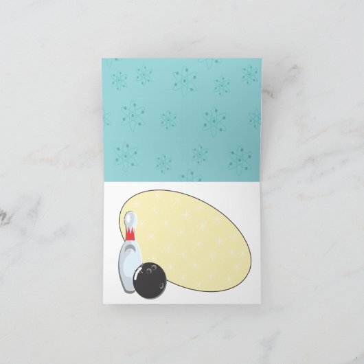 Retro Bowling verjaardagsfeestje Dank u notities (Binnen)