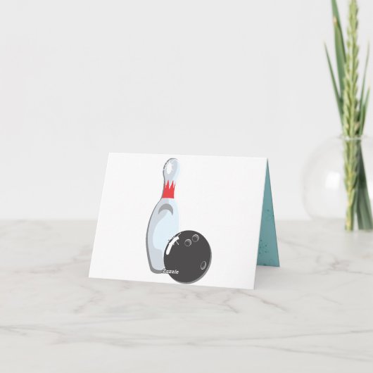 Retro Bowling verjaardagsfeestje Dank u notities (Achterkant)