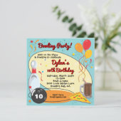 Retro Bowling Verjaardagsfeestje Kaart (Staand voorkant)