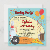 Retro Bowling Verjaardagsfeestje Kaart (Voorkant)