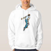 Retro bowlingspeler gooien bal hoodie (Voorkant)