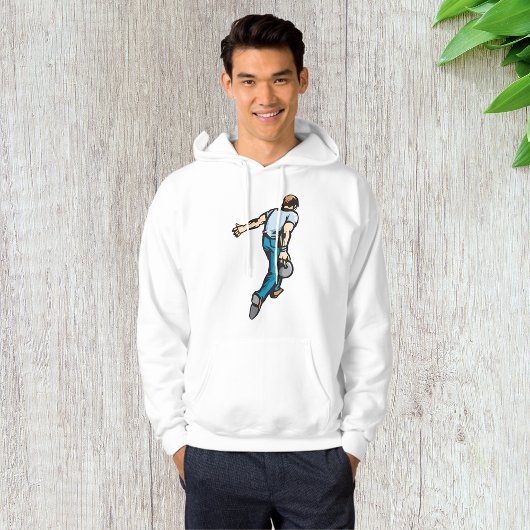 Retro bowlingspeler gooien bal hoodie