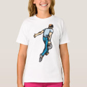 Retro bowlingspeler gooien bal t-shirt (Voorkant)