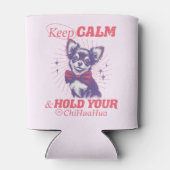 Retro Bowtie Chihuahua Graphic - Blijf kalm Quote Blikjeskoeler (Achterkant)