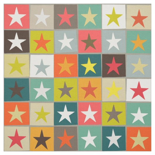 retro boxed sterren stof (Swatch)