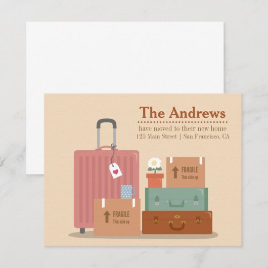 Retro Boxen en Suitcases Nieuwe berichten aan het Aankondiging (Voorkant / Achterkant)