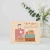 Retro Boxen en Suitcases Nieuwe berichten aan het  Aankondigingskaart (Staand voorkant)