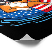 Retro boxer bier usa 250ste verjaardag 4 juli poster (Hoek)