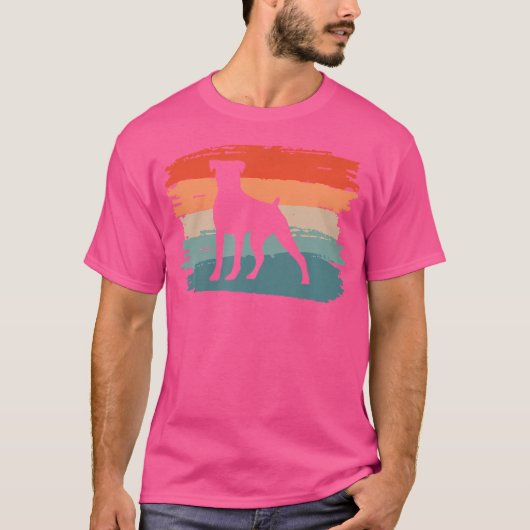 Retro Boxer Boxers Hondenliefhebber T-shirt (Voorkant)