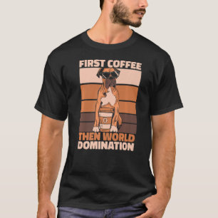 Retro Boxer Dog Coffee Breed Pet Boxer Do T-shirt