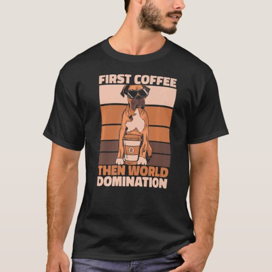 Retro Boxer Dog Coffee Breed Pet Boxer Do T-shirt (Voorkant)