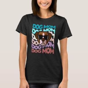 Retro Boxer Dog mam Zonnebrillen T-shirt
