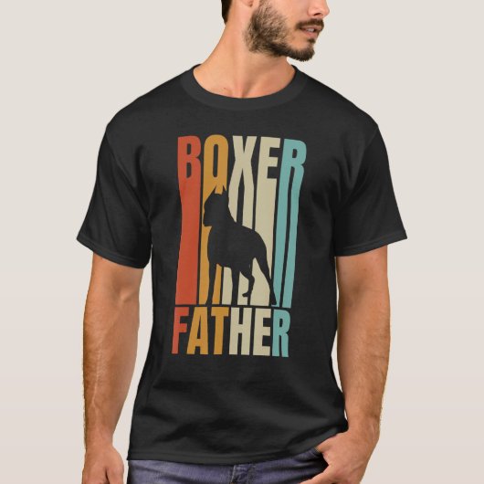 Retro Boxer Father Cool Dog Dad T-shirt (Voorkant)