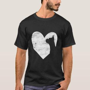 Retro Boxer Hond Hart Valentijnsdag Hondenliefhebb T-shirt