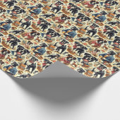 Retro Boxer hond illustratie Cadeaupapier (Hoek)