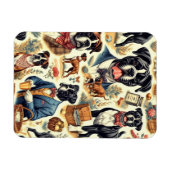 Retro Boxer hond illustratie Magneet (Horizontaal)