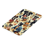 Retro Boxer hond illustratie Magneet (Linkerzijde)
