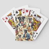 Retro Boxer hond illustratie Pokerkaarten (Achterkant)