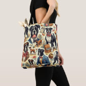 Retro Boxer hond illustratie Tote Bag (Dichtbij)