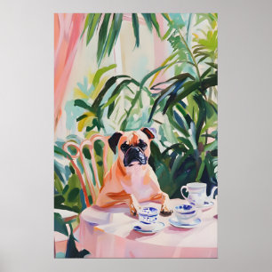 Retro Boxer Poster, Boxer Olie Schilderij, Vintage Poster