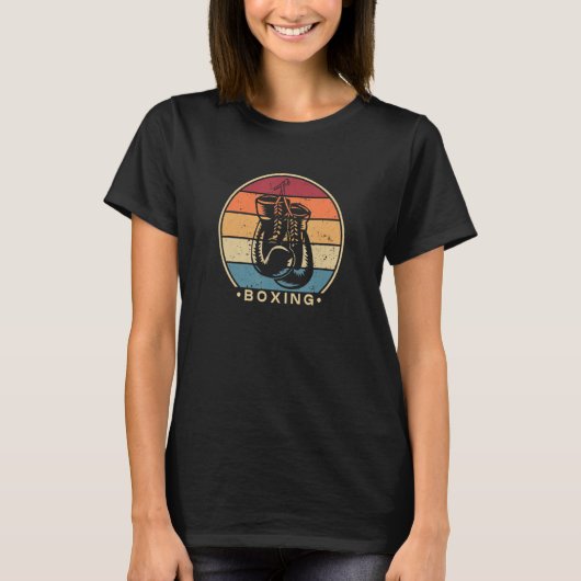 Retro Boxer Thai Boxer Kickboxer Fist Boxe T-shirt (Voorkant)