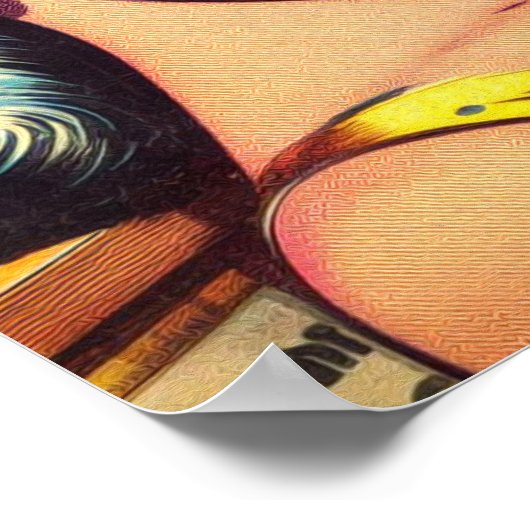 Retro Boxing Girl Comics Poster (Hoek)