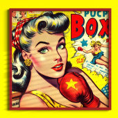 Retro Boxing Girl Comics Poster