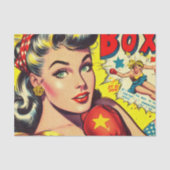 Retro Boxing Girl Comics Tissuepapier (Voorkant)