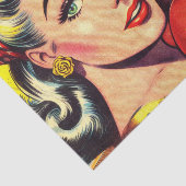 Retro Boxing Girl Comics Tissuepapier (Detail)