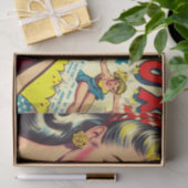 Retro Boxing Girl Comics Tissuepapier (Geschenk)