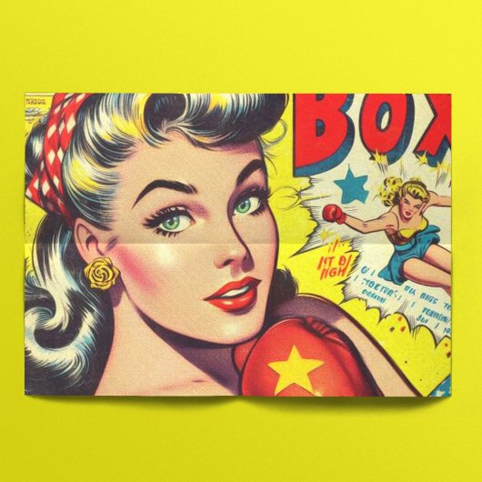 Retro Boxing Girl Comics Tissuepapier