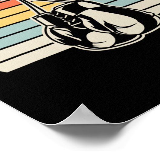Retro Boxing Handschoenen Sunset Design 1 Poster (Hoek)