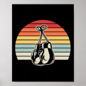 Retro Boxing Handschoenen Sunset Design 1 Poster (Voorkant)