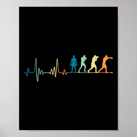 Retro Boxing-hartslag - Boxer Kickbo Poster (Voorkant)