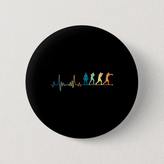 Retro Boxing-hartslag - Boxer Kickbo Ronde Button 5,7 Cm (Voorkant)