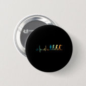 Retro Boxing-hartslag - Boxer Kickbo Ronde Button 5,7 Cm (Voorkant /achterkant)
