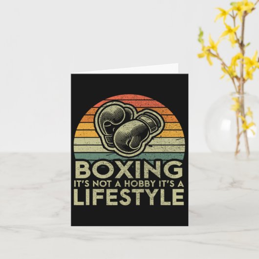 Retro Boxing Lifestyle Boxer Kaart (Gele Bloem)