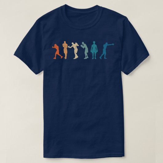 Retro Boxing Silhouettes Boxer Fighting Funny Box T-shirt (Design voorkant)