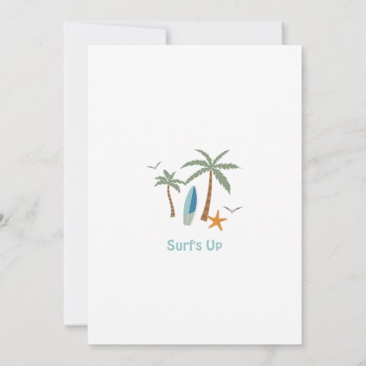 Retro Boy Het is een Beach Party Surfen Verjaardag Kaart (Achterkant)