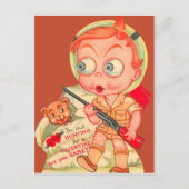 Retro Boy Jagen Beer Valentijn Kaart (Voorkant)