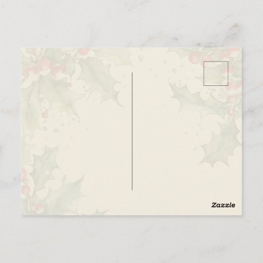 Retro  Boy Kerstcadeaus Holly Briefkaart (Achterkant)