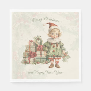 Retro  Boy Kerstcadeaus Holly Servet