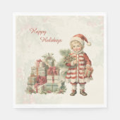 Retro  Boy Kerstcadeaus Servet (Voorkant)