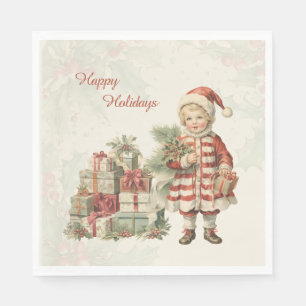 Retro  Boy Kerstcadeaus Servet