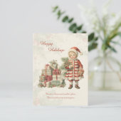 Retro  Boy Kerstcadeaus Wenskaart Briefkaart (Staand voorkant)