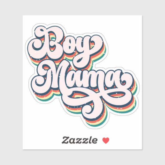 Retro Boy Mama Hart Sticker (Vel)