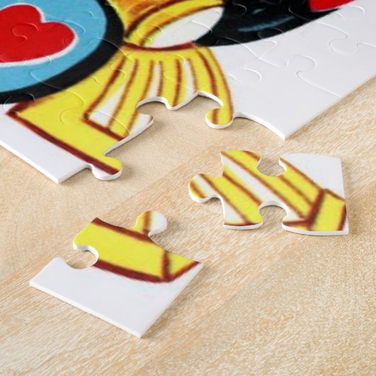 Retro Boy op de Valentijnsdag Legpuzzel (Zijkant)